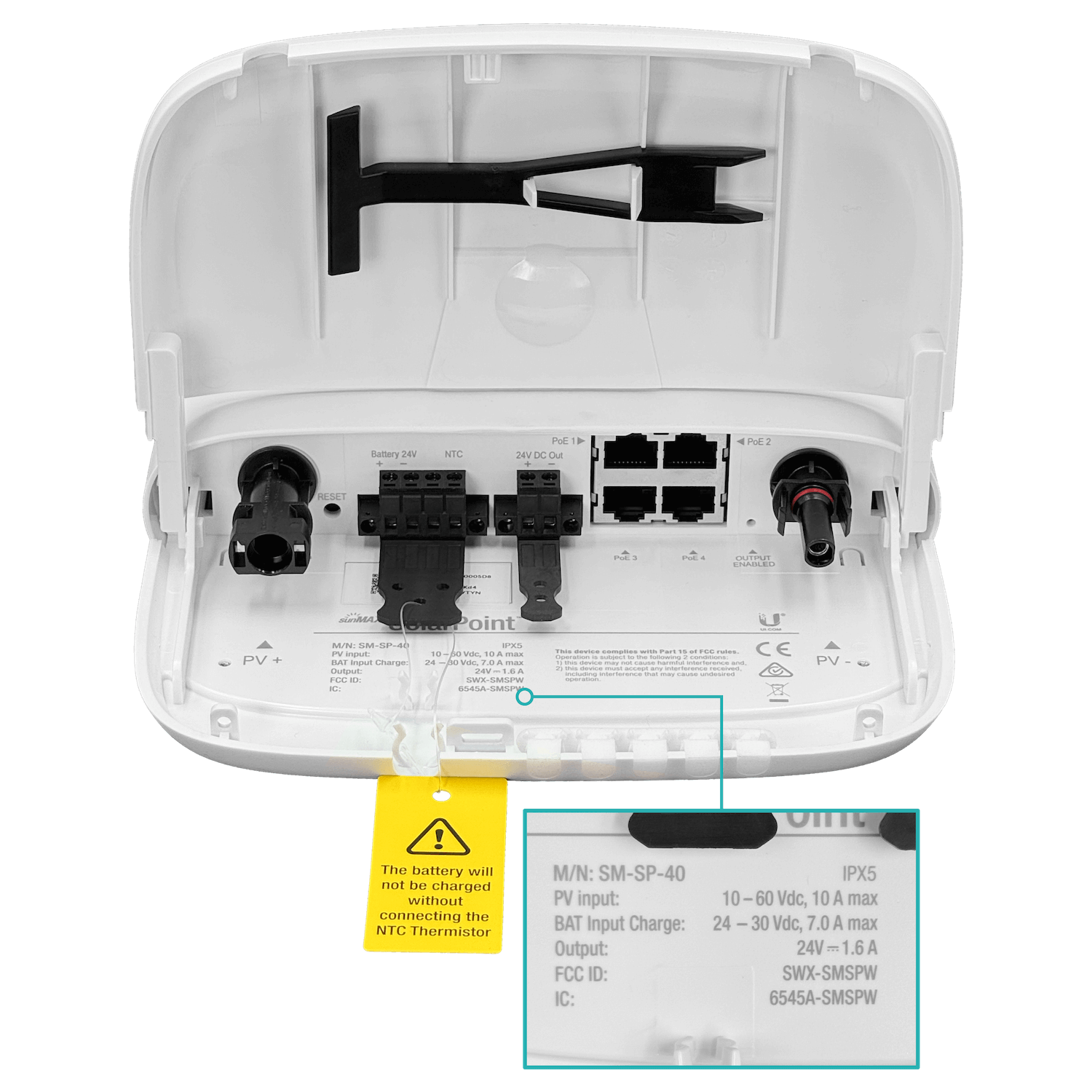 UBIQUITI Ext MPPT Switch 4-100 CargaSolar PV10-60V MC4 40W req-Bat24V - Imagen 7