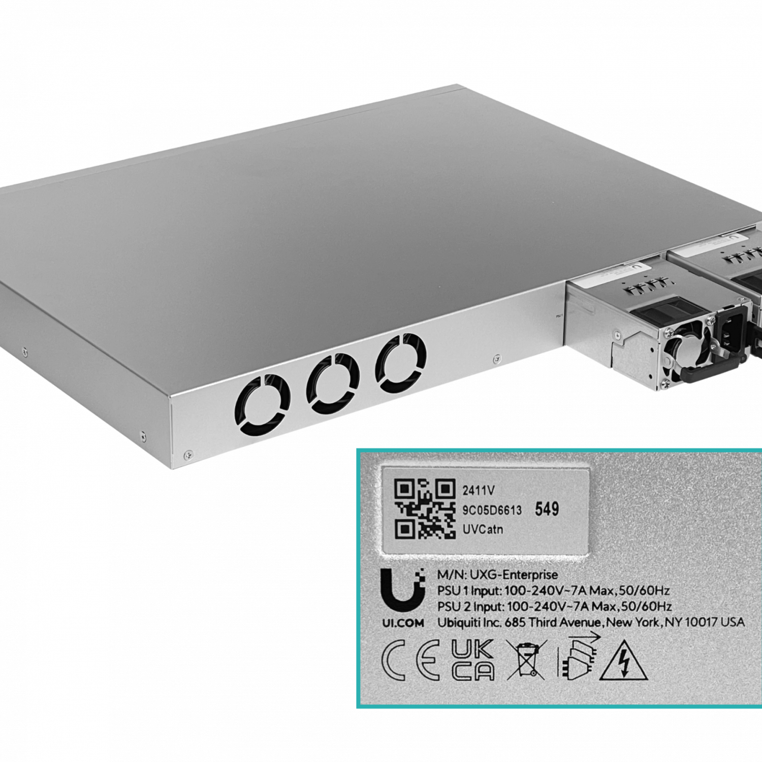 UBIQUITI 2-2500 2-SFP+ 2-SFP28 UniFi Gateway Enterprise Rack 2-220VAC - Imagen 7