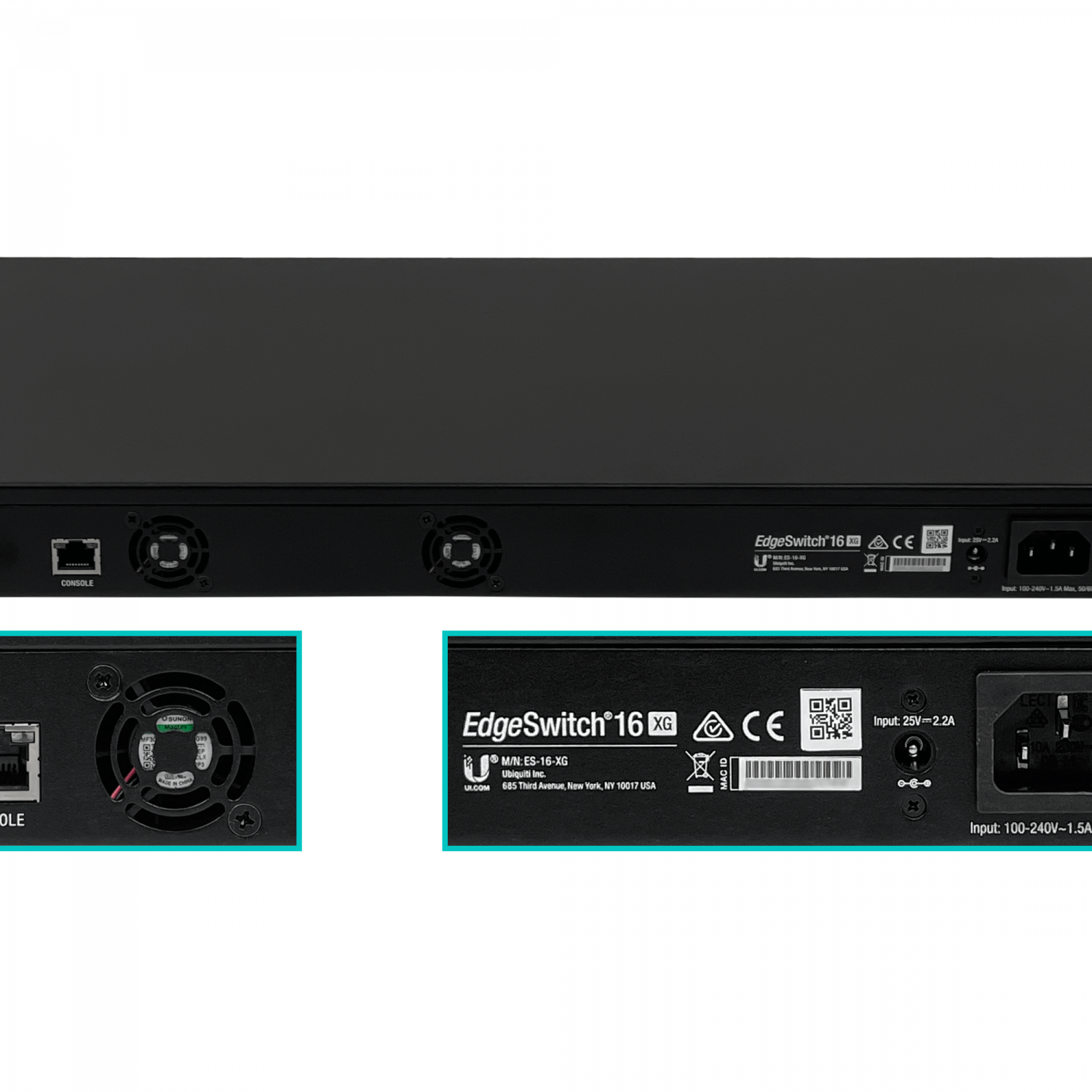 UBIQUITI 12-SFP+10G 4-10G Console-RJ45-RS232 Switch Rack Admin AC/DC - Imagen 3