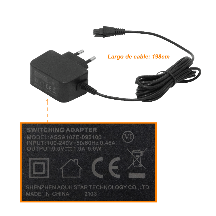 9VDC 1A Microfit-2x2-Plug Fuente Poder Interior Switching 100-240VAC - Imagen 3