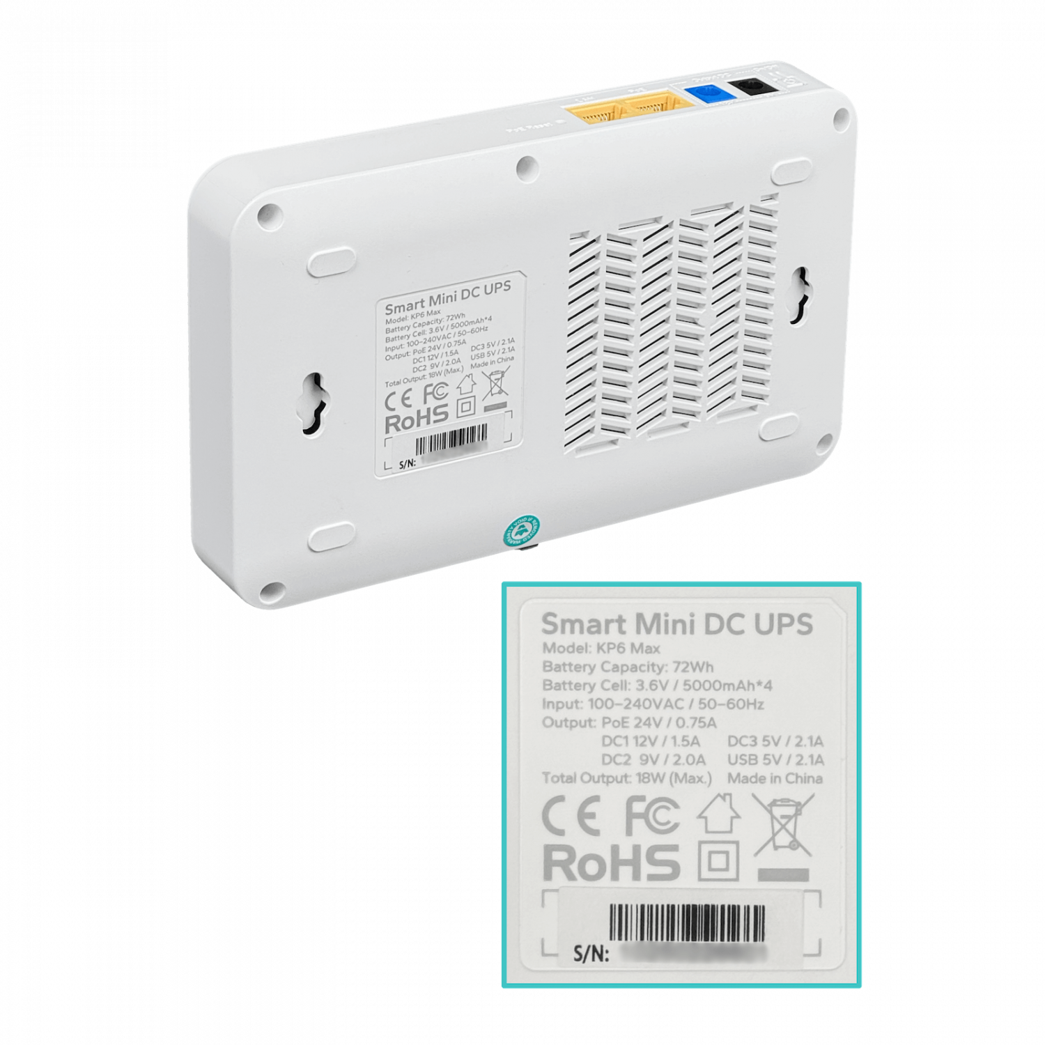 UPS DC 72Wh 2Ah in:100-240VAC 2-100(1-PoE24) Plug-ou:12/9/5V USB-ou:5V - Imagen 7