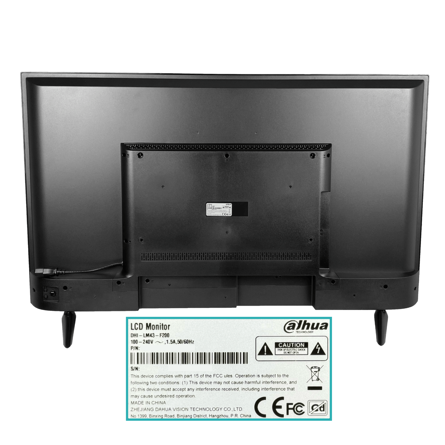 DAHUA Monitor 43-Pulgadas Full HD HDMI VGA USB 1920x1080 100-240Vac - Imagen 5