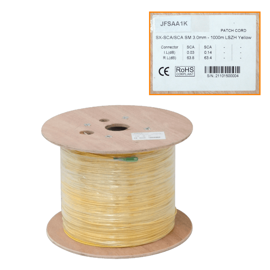 1km 1-Fibra SC/APC-SC/APC MonoModo SM Jumper 1000mt 3mm inc-carrete - Imagen 2