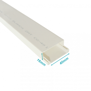 LINKCHIP Canaleta PVC 40x16mm con-Tapa 2mt CC-4016-W.