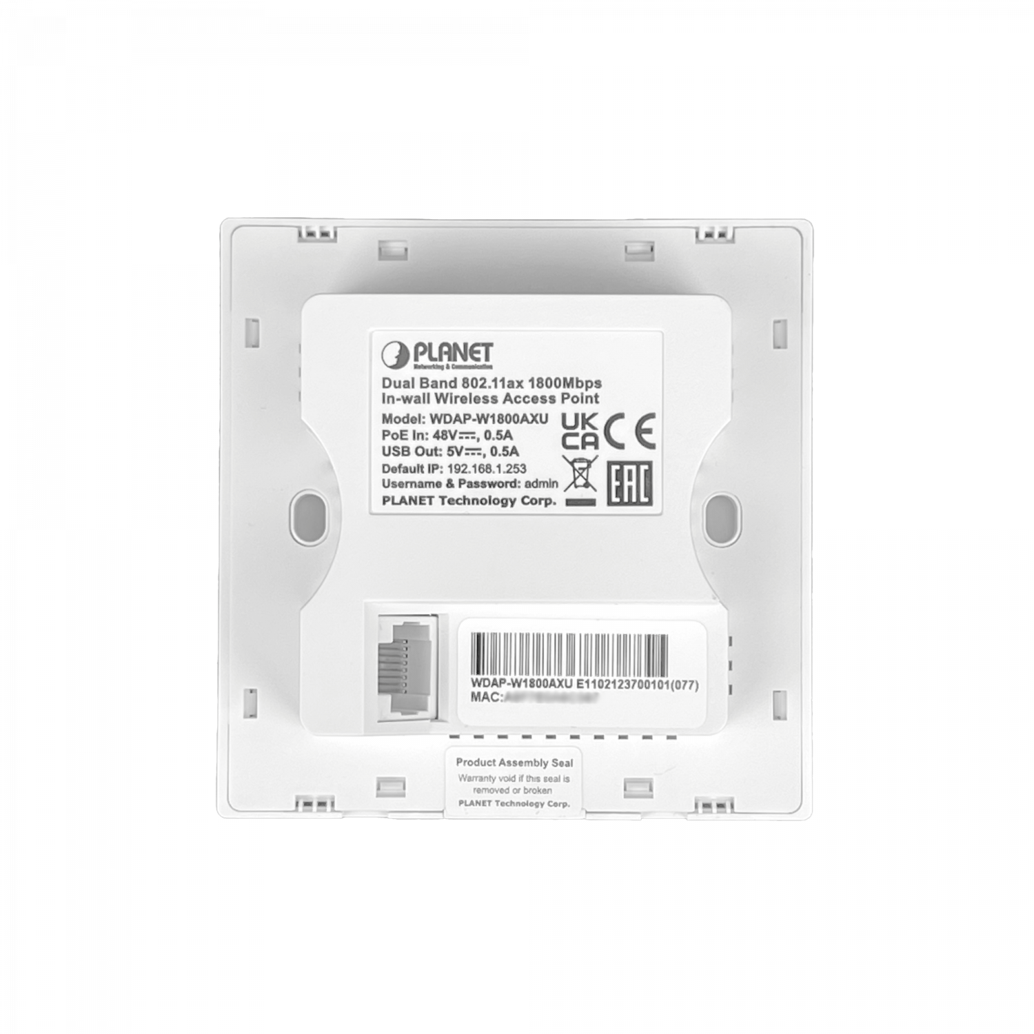 PLANET 1800AX 1-1000 2,4/5GHz 600/1200mbps USB-C 1800AX AP WIFI6 Muro - Imagen 4