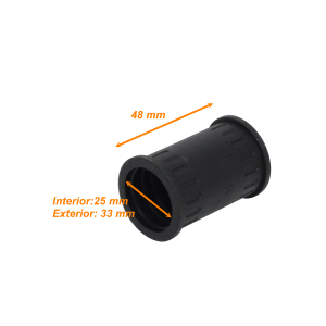 25mm Union Copla para Conduit Flexible Plastico Negro Corrugado
