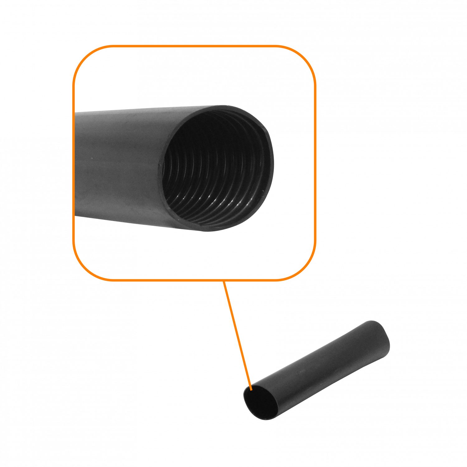 30mm 15cm 1,5mm Negro Termo Contractil Termoretractil Rigido para Mufa