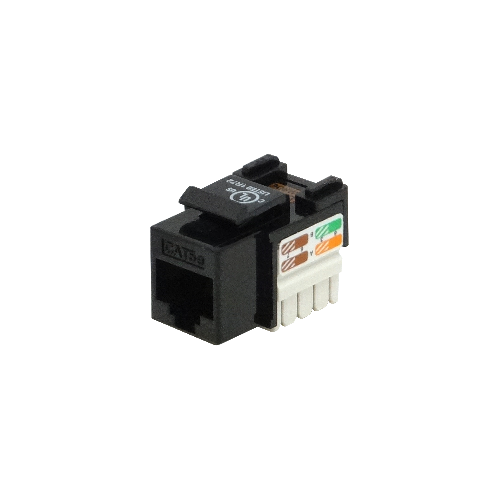 LINKMADE Negr Cat5E U/UTP Punchable Keystone Conector Hembra RJ45 - Imagen 2