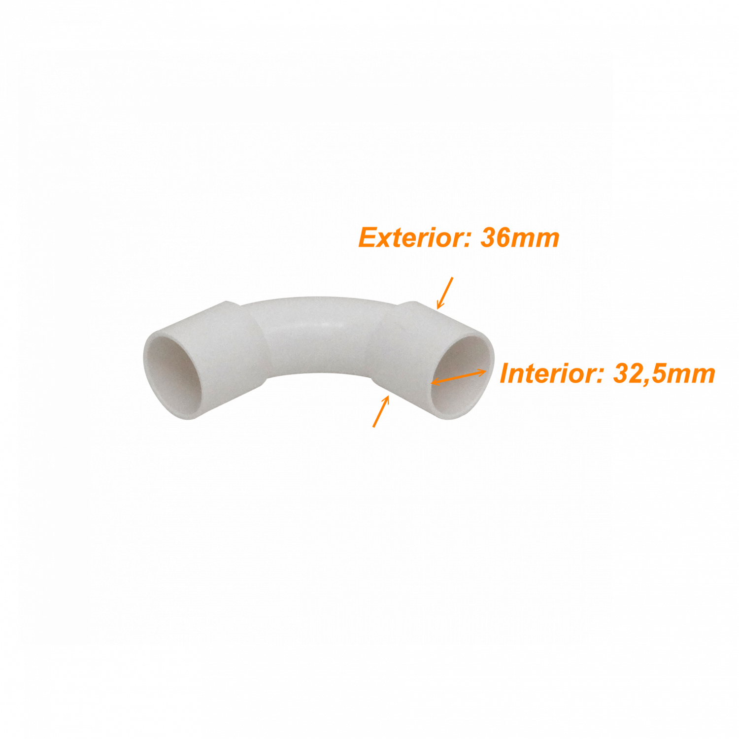 LINKCHIP 32mm Codo Curva para Tubo PVC Blanco - Imagen 2