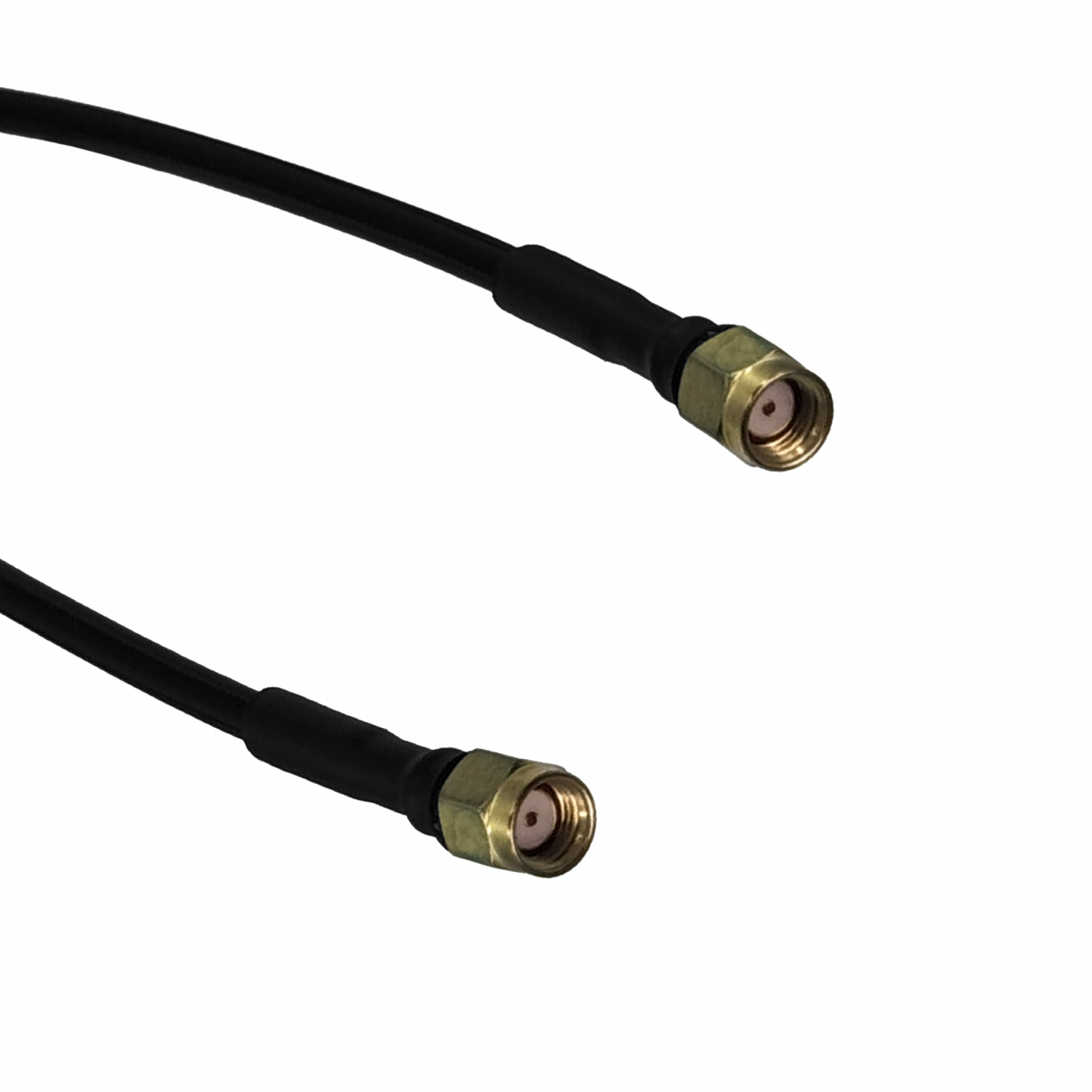 50cm RPSMA-Macho RPSMA-M SM141 2-Cables Coaxiales Negros Rigidos 0,5mt - Imagen 2