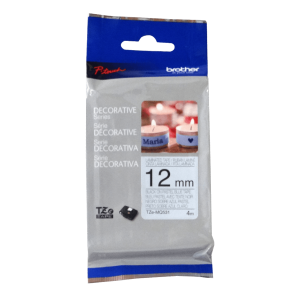 BROTHER 12mm Negro en Fondo Azul Pastel Cinta 4mt p/PT-H110/E110/H200