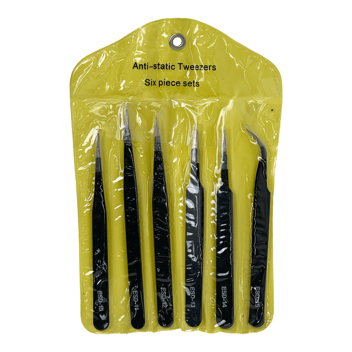 set de Pinzas 6 antiestaticas de acero inoxidable puntas no magneticas - Imagen 3