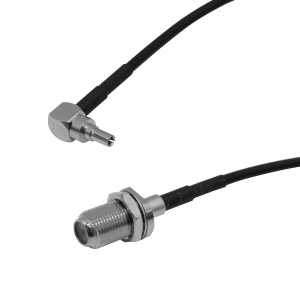 CRC9-M-90º a F-Hembra RG174 Cable Coaxial 20cm