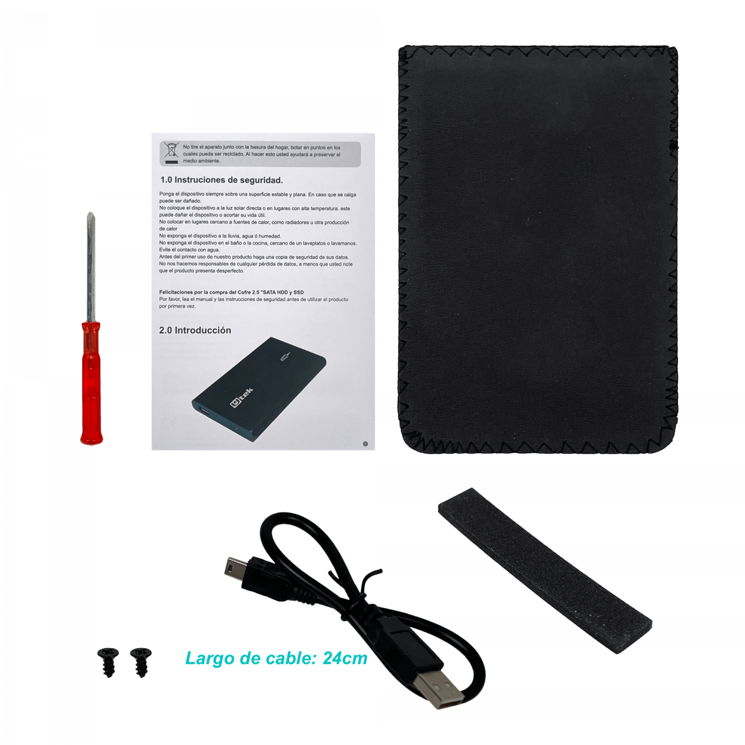 Cofre 2,5pulg SATA-USB2.0 solo-USB inc-Cable-AM UT-HDD020BL - Imagen 2