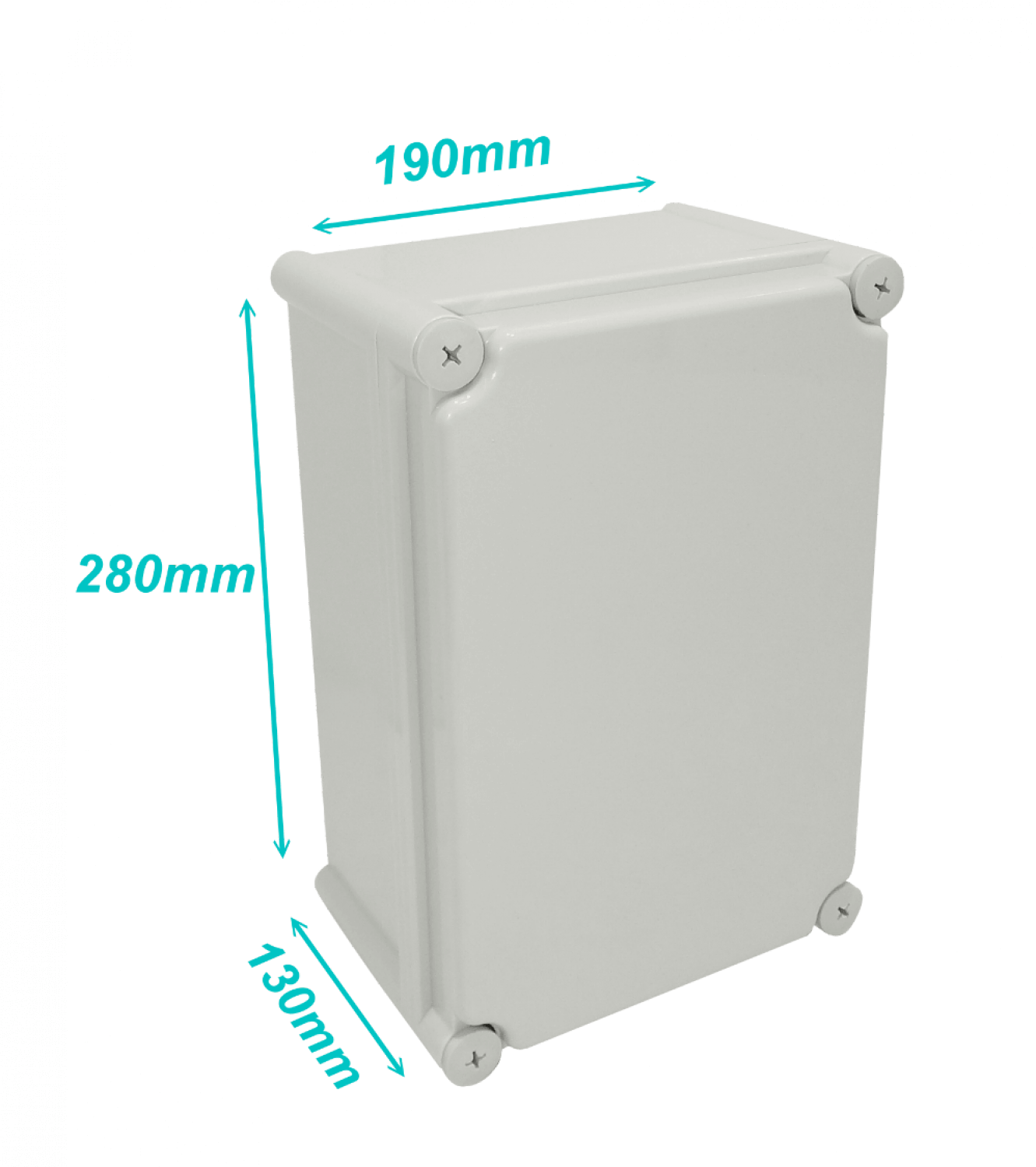 TIBOX 280x190x130mm Tapa-Gris Caja-Gris Plastica IP66 RoHS c/Placa