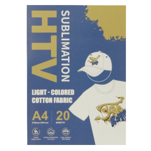 Sublimation Vinyl 20-Hojas A4 210x297mm p/estampado en tela algodon