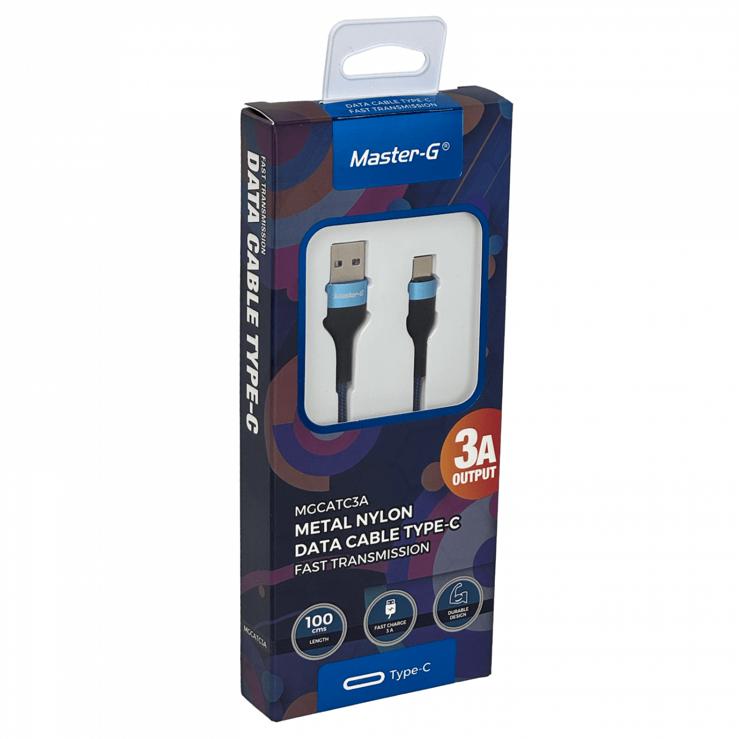MASTER-G 100cm USB-A USB-C 3A 1mt Cable MGCATC3A - Imagen 2