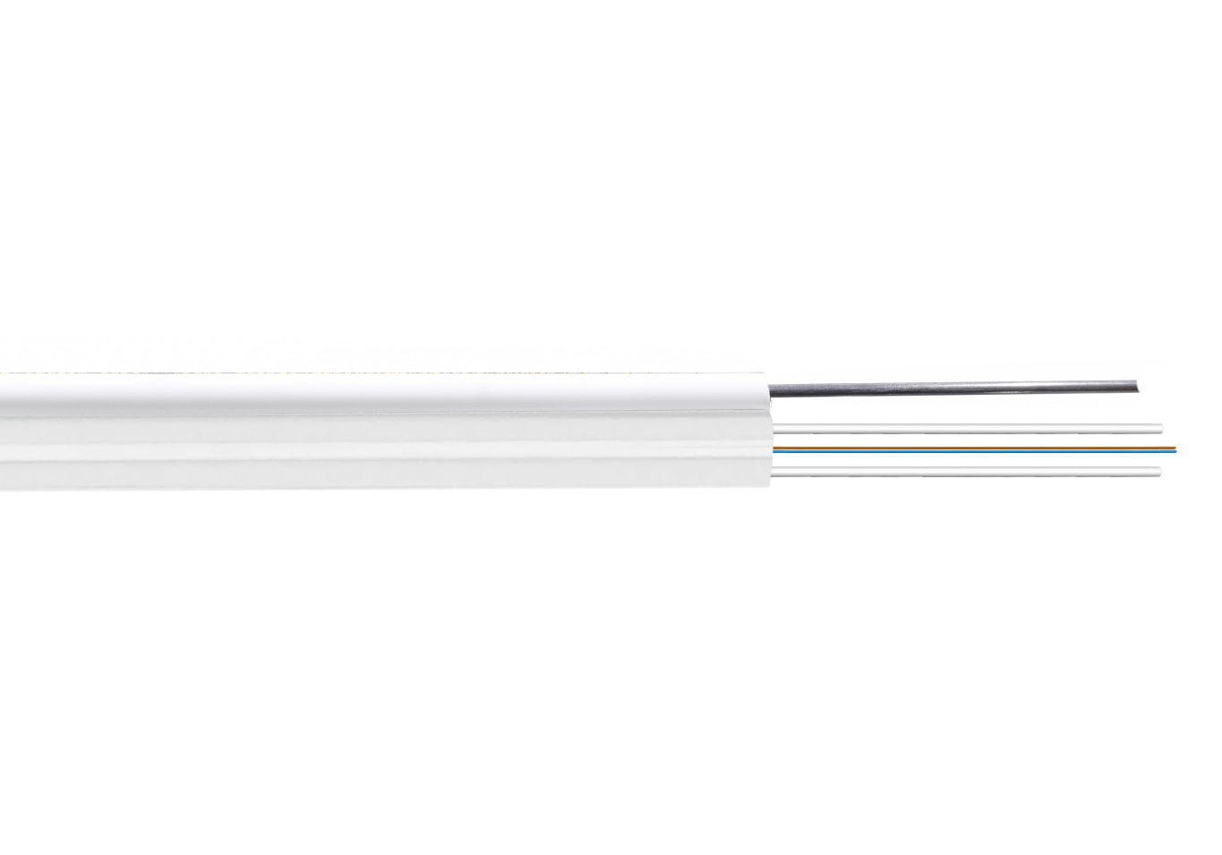 Blanca 1000mts 2-Fibra-SM-G652D DropFTTH Interior-PVC 3-Portante 5x2mm - Imagen 2