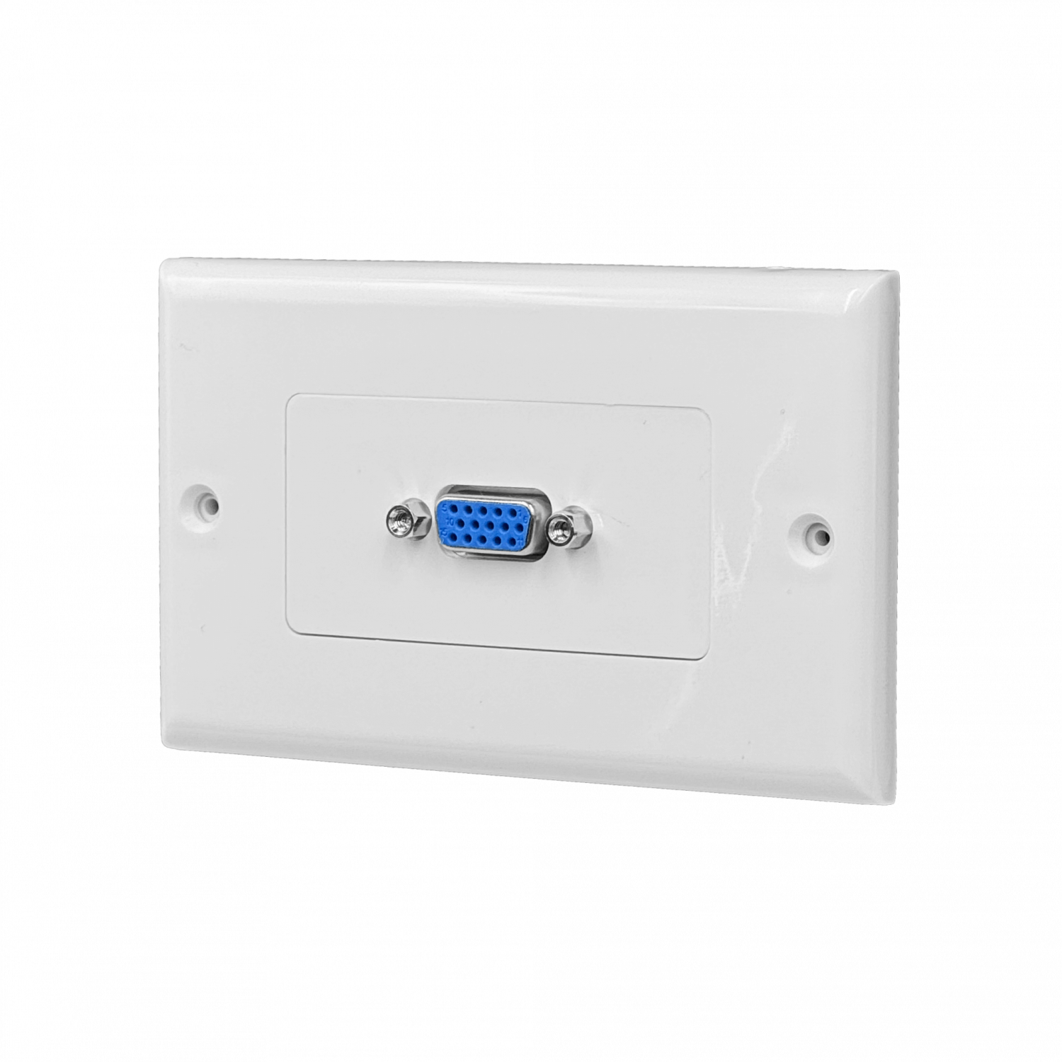 Blanco VGA Conector H-H Faceplate WPHD15FF-Plastico 70x114mm - Imagen 3