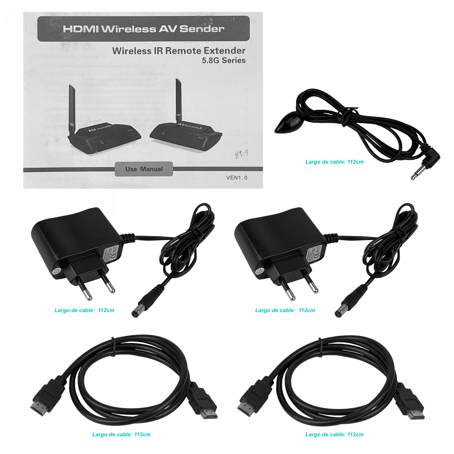 Kit HDMI 300mt inalambrico HDMI-1-In/2-Out Ant-fija 5,8GHz inc-5Vdc - Imagen 7