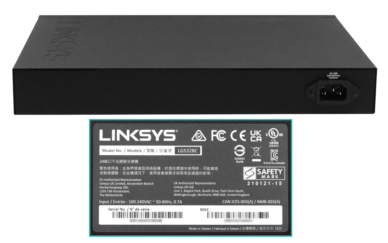 LINKSYS 24-1000 4-SFP+10G Switch Admin Rack 28-port 1-RS232-RJ45 - Imagen 4