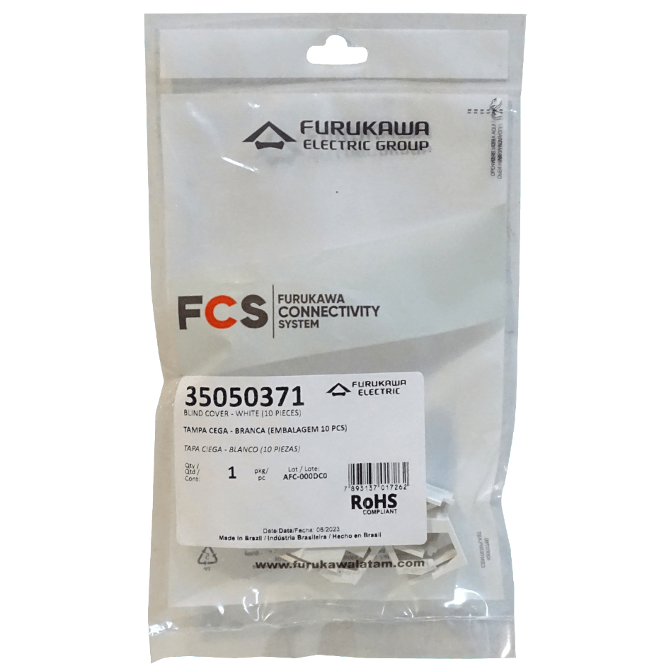FURUKAWA 10-unidades Tapa Keystone Blanca Bolsa Modulo Ciego 35050371 - Imagen 3