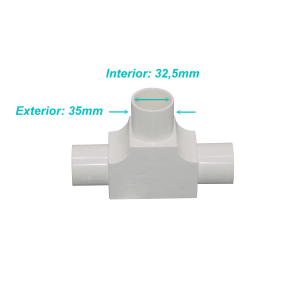 LINKCHIP 32mm Tee con Tapa para Tubo PVC Blanco Derivacion en T