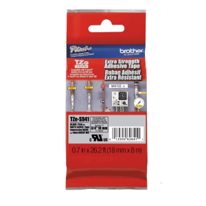 BROTHER 18mm Negro en Fondo Plateado Cinta 8mt p/PT-E300/E550/D600