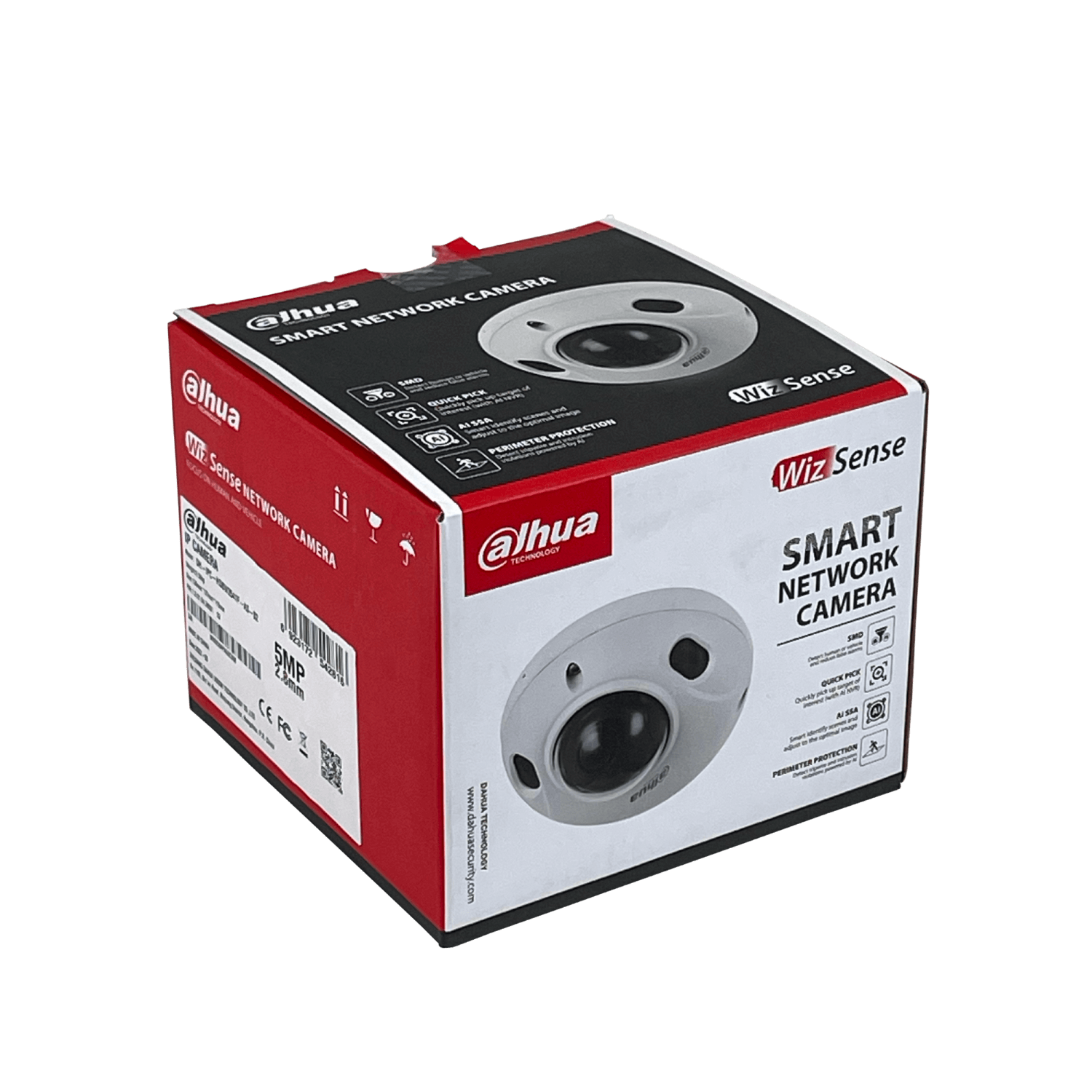 DAHUA Mini Domo 5MP lente Fijo-2,8mm IP67 IK10 PoE RCA IR30mt WizSense