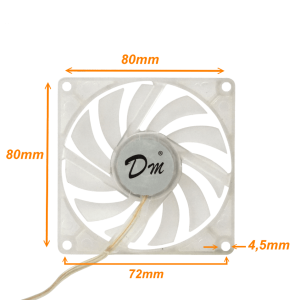 TURBINA 5VDC USB-AM 80x80mm Altura-11mm cable-18cm