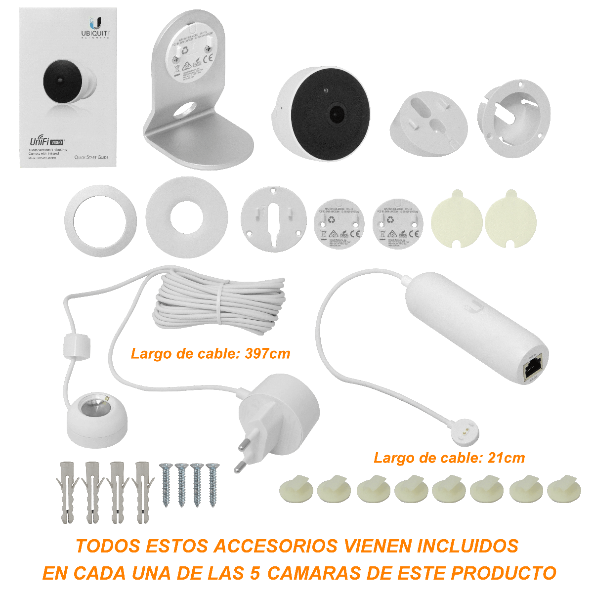 UBIQUITI 5u. Camaras IP solo-WiFi 2,4/5GHz 124º 1080p IR Descontinuado - Imagen 2