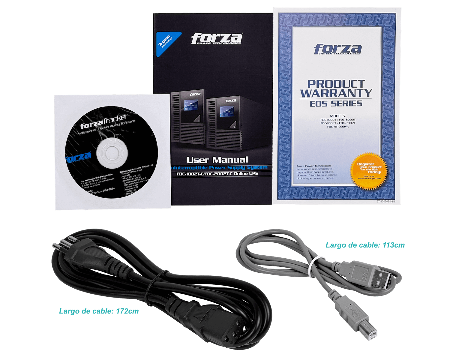 FORZA Torre 130WH 2x9AH 1KVA 900W Online LCD DB9-H USB 5-IH SNMP UPS - Imagen 4