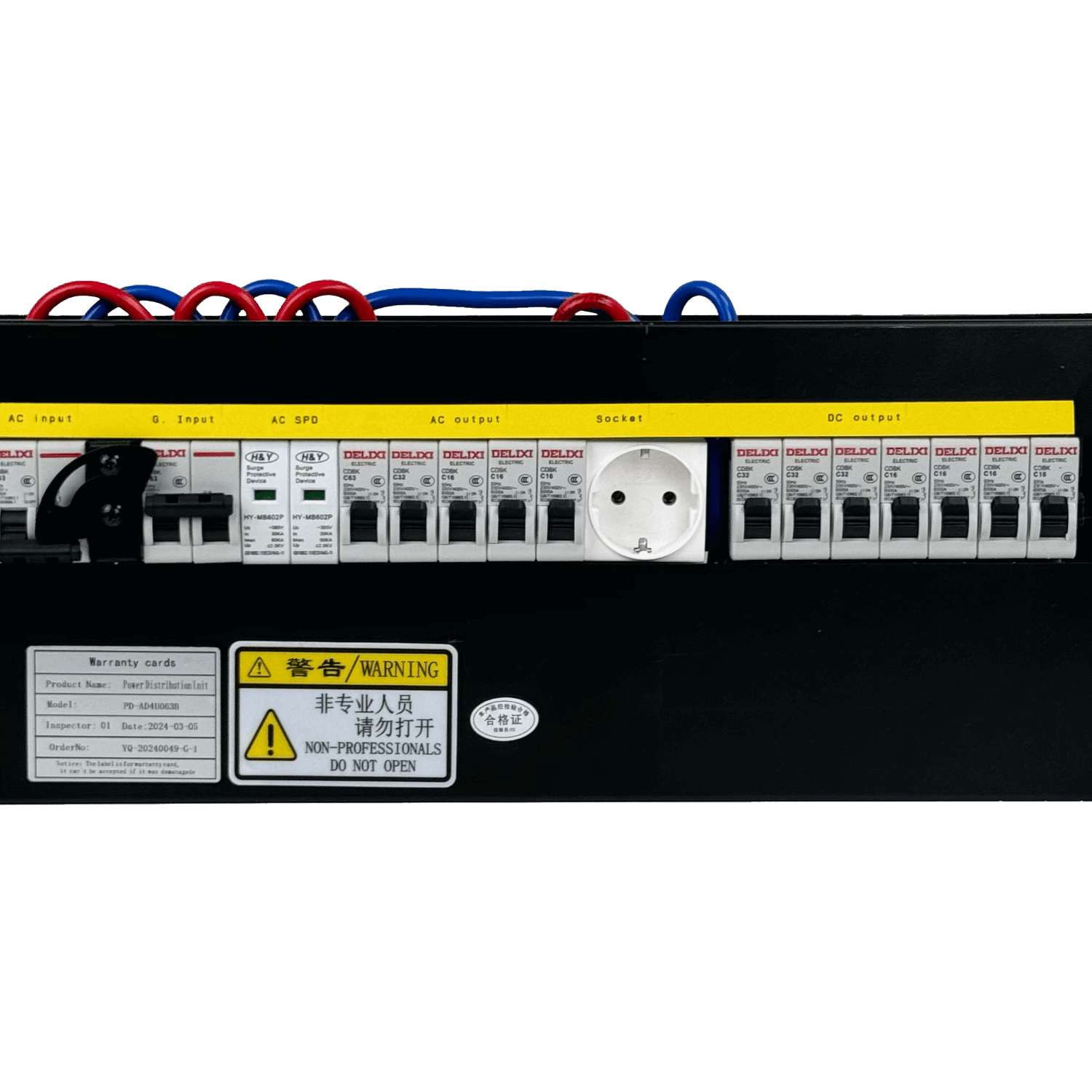 63A 1-Fase Sistema de Transf Manual 5-out-AC 1-SchukO 7-out-DC Rack 4U - Imagen 3