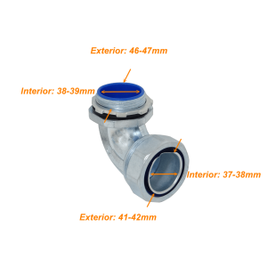 Metalico 50mm Codo Prensa Estopa para Flexible Aislacion IP65