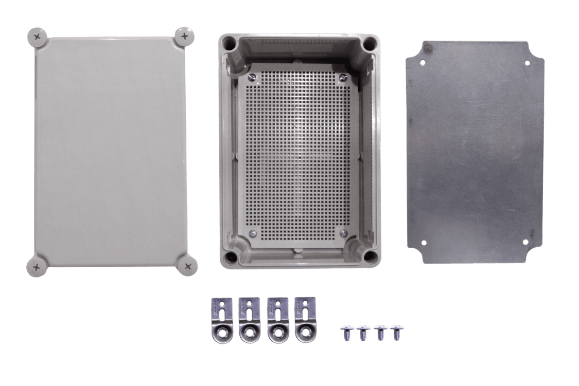 TIBOX 280x190x180mm Tapa-Gris Caja-Gris Plastica IP66 RoHS c/Placa - Imagen 3