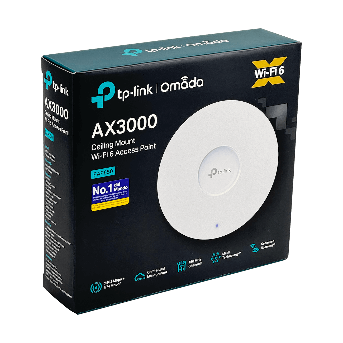 TP-LINK AX3000 1-1000 Wifi6 2402/574 5/2,4GHz Poe AP Cielo inc-12V - Imagen 3