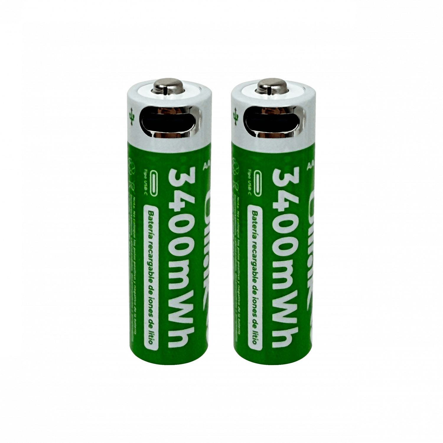 ULINK AA 2-Pilas 3400Wh Recargable USB-C 1,5V Li-ion Litio inc-Cable