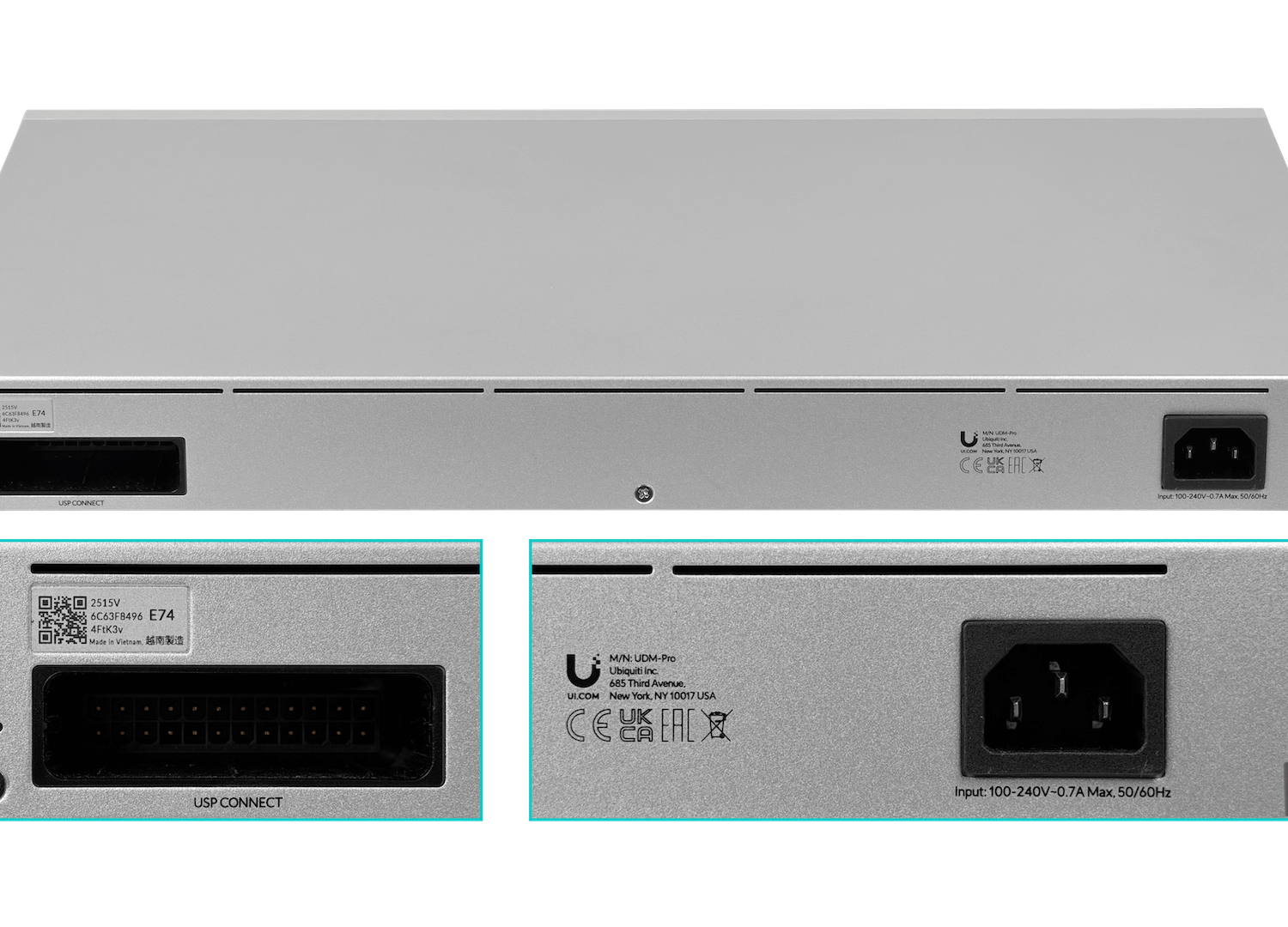 UBIQUITI 9-1000 2-WAN 2-SFP+10G 1U-Rack 240VAC/USP UniFi Cloud Gateway - Imagen 2