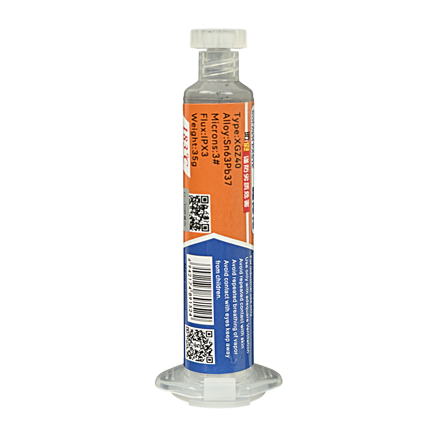 Jeringa Estano Soldadura Pasta Sn63Pb37 35-gr 183ºC 20-38um 2-puntas - Imagen 3