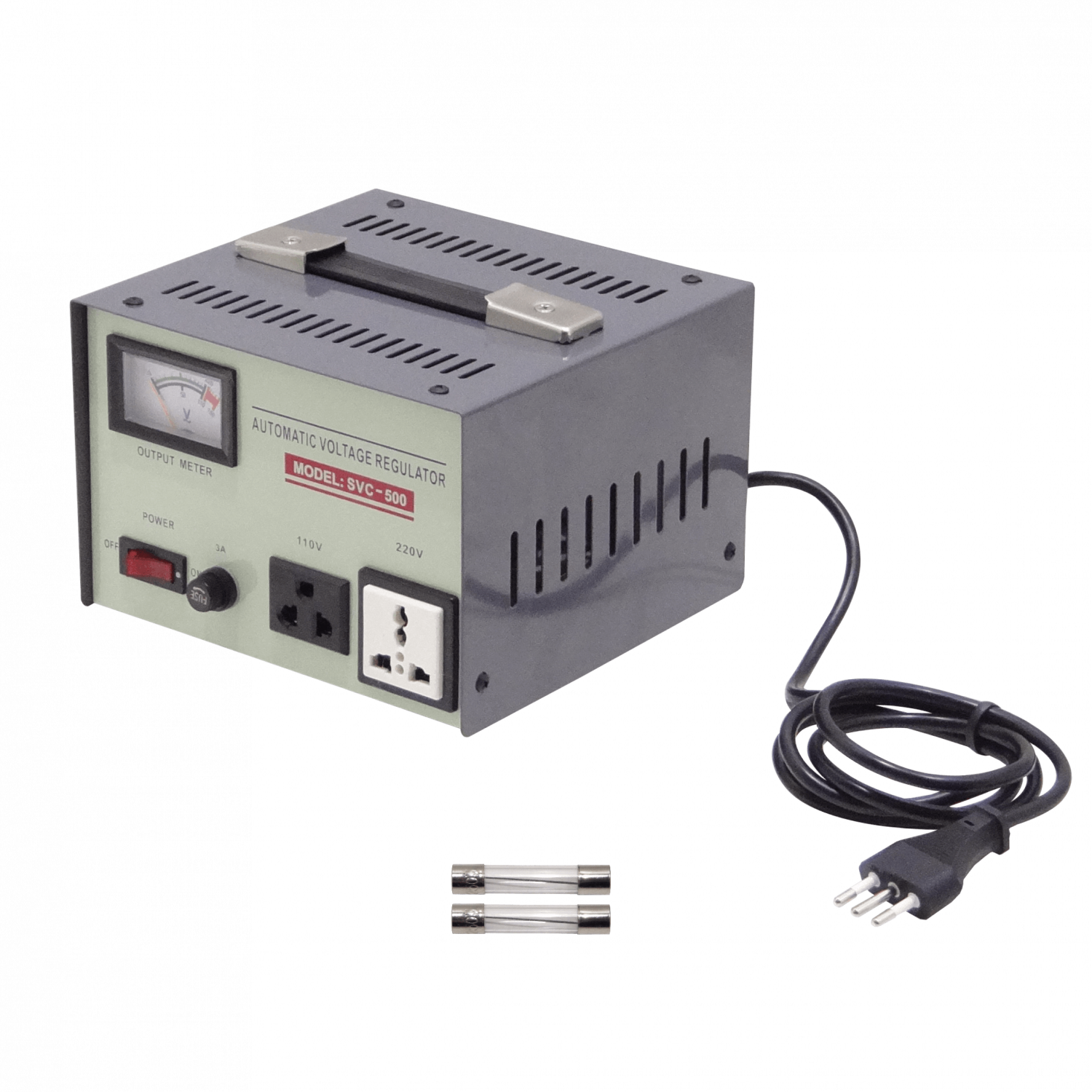 500VA AVR Regulador Tension 300W 160-250VAC Salida-220V y Salida-110V - Imagen 3