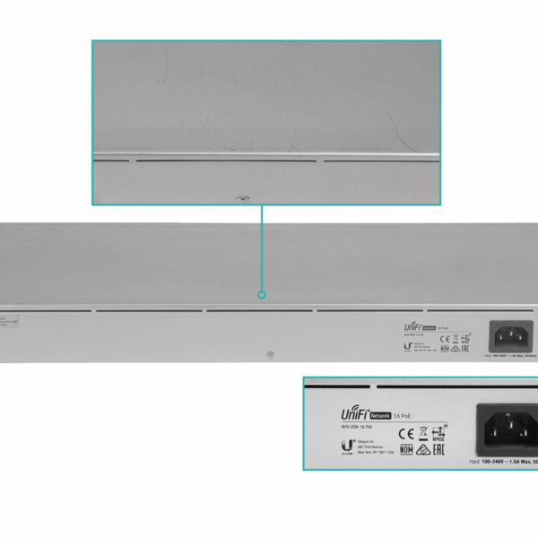 UBIQUITI USADO Switch 42W-tot Rack 16-1000-8-PoE 48af/52at 2-SFP req-U