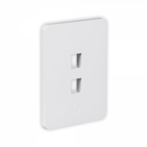 UI 1-unidad Blanco 2-Keystone Vertical Faceplate Pintable 118x88mm