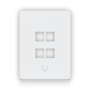 UI 1-unidad Blanco 4-Keystone Vertical Faceplate Pintable 118x88mm