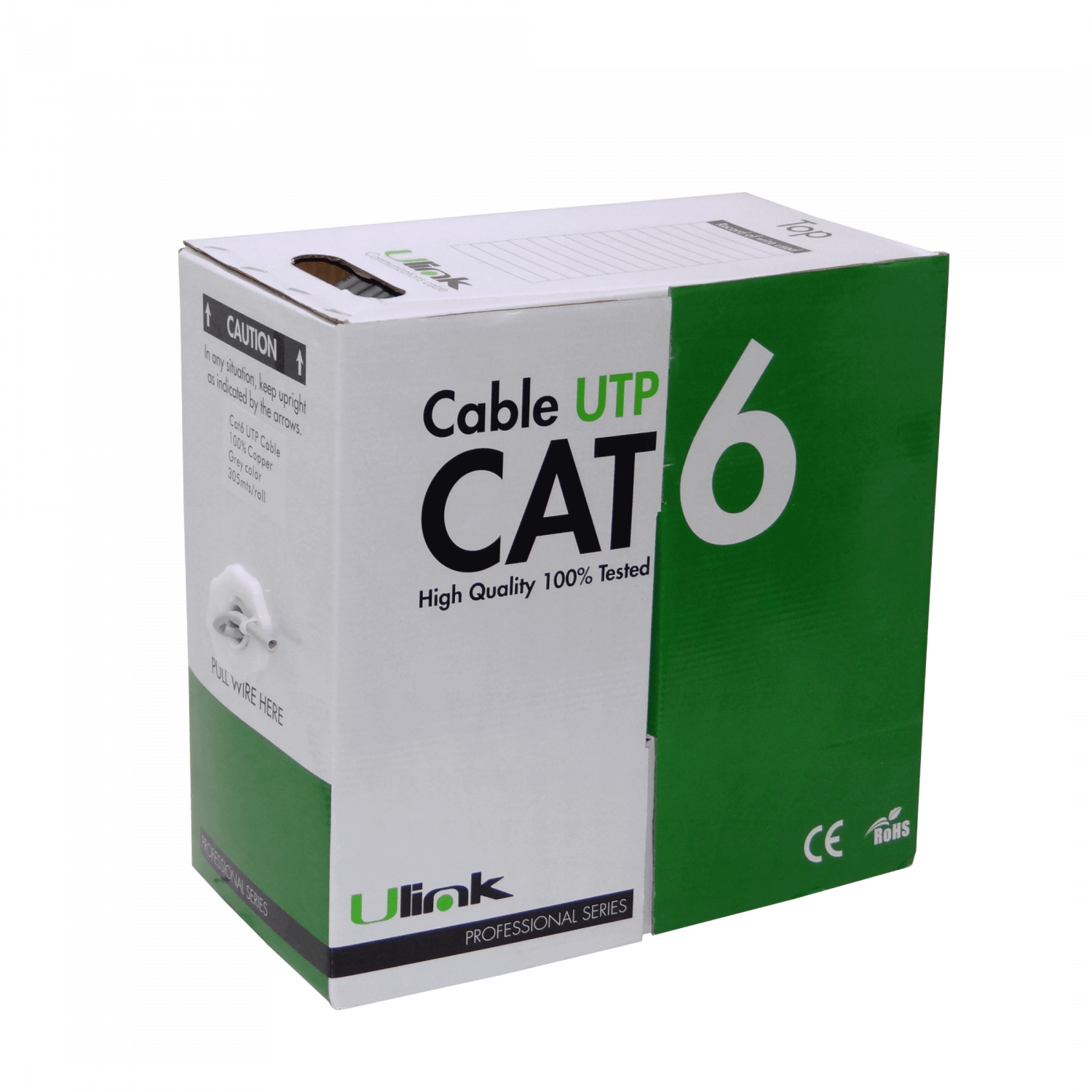 ULINK 24AWG 0,52mm Cat6 PVC Gris Cable UTP 305mt Cobre - Imagen 2