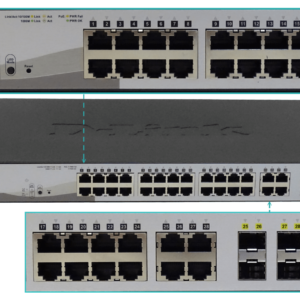 D-LINK 24-1000-POE48V(4-at/20-af) 4-SFP 193W-tot Switch Smart Rack