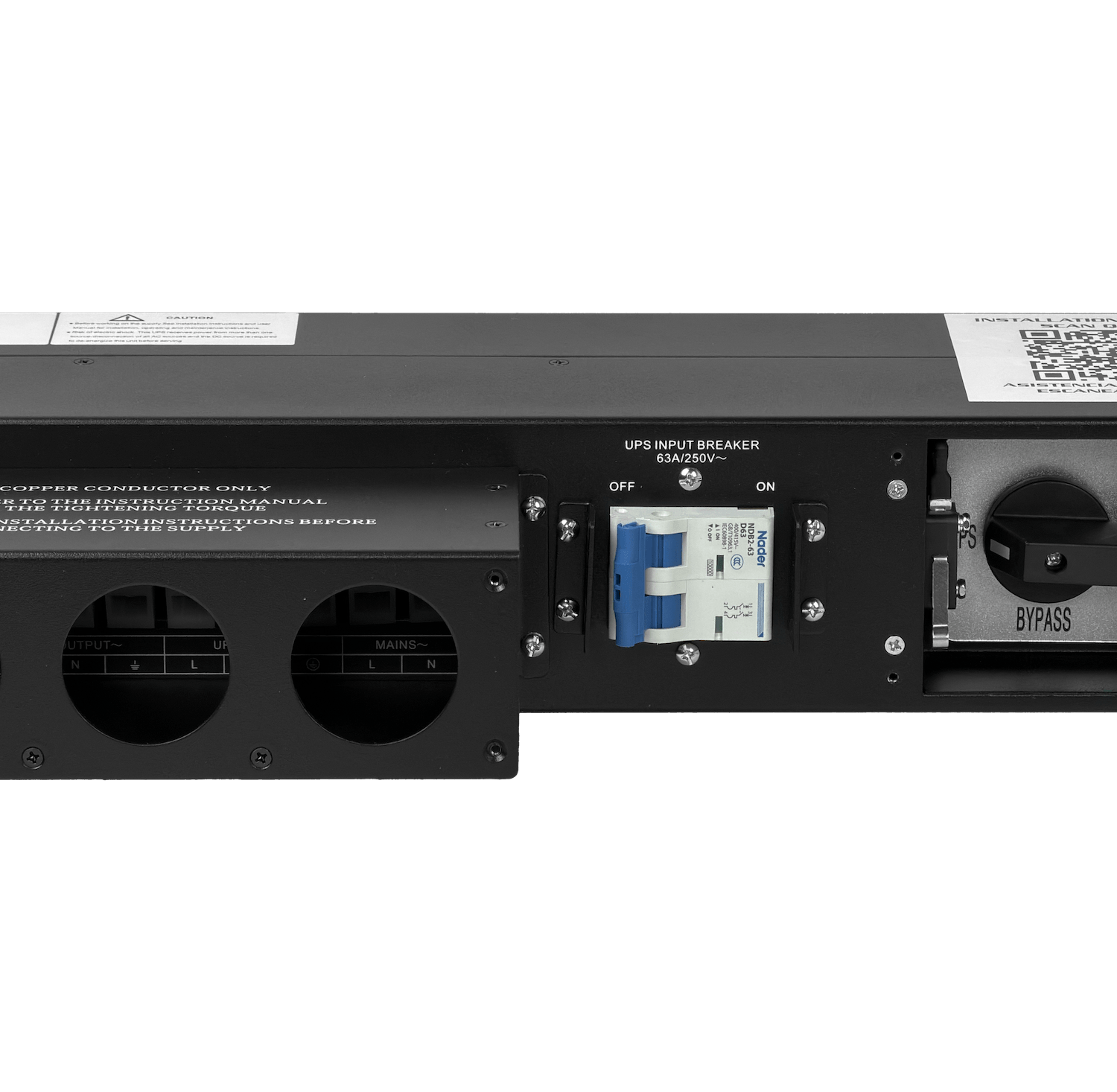 FORZA bypass 1-Fase 63A Conmutador Manual Rack 2U para/UPS 6/10KVA - Imagen 7