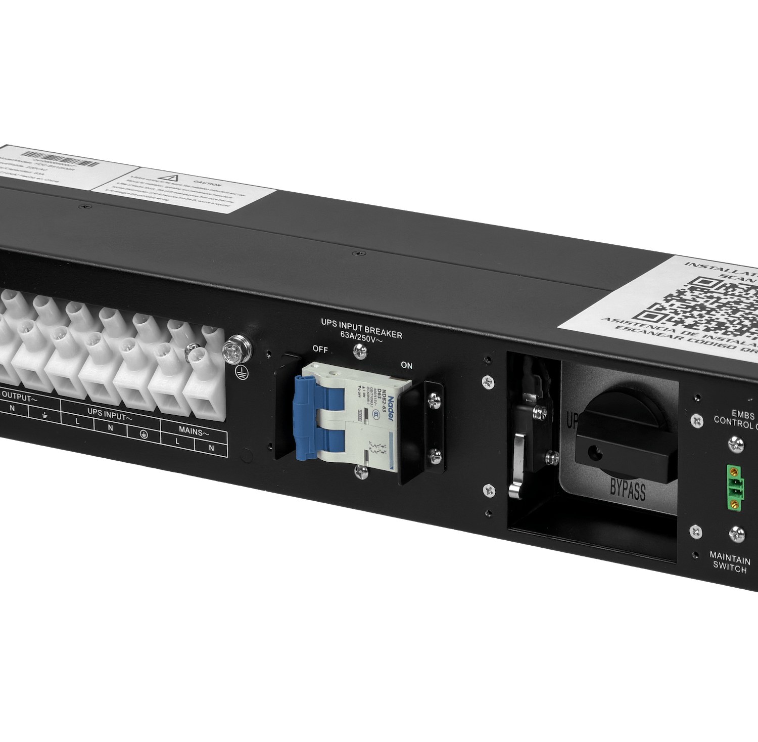 FORZA bypass 1-Fase 63A Conmutador Manual Rack 2U para/UPS 6/10KVA - Imagen 6