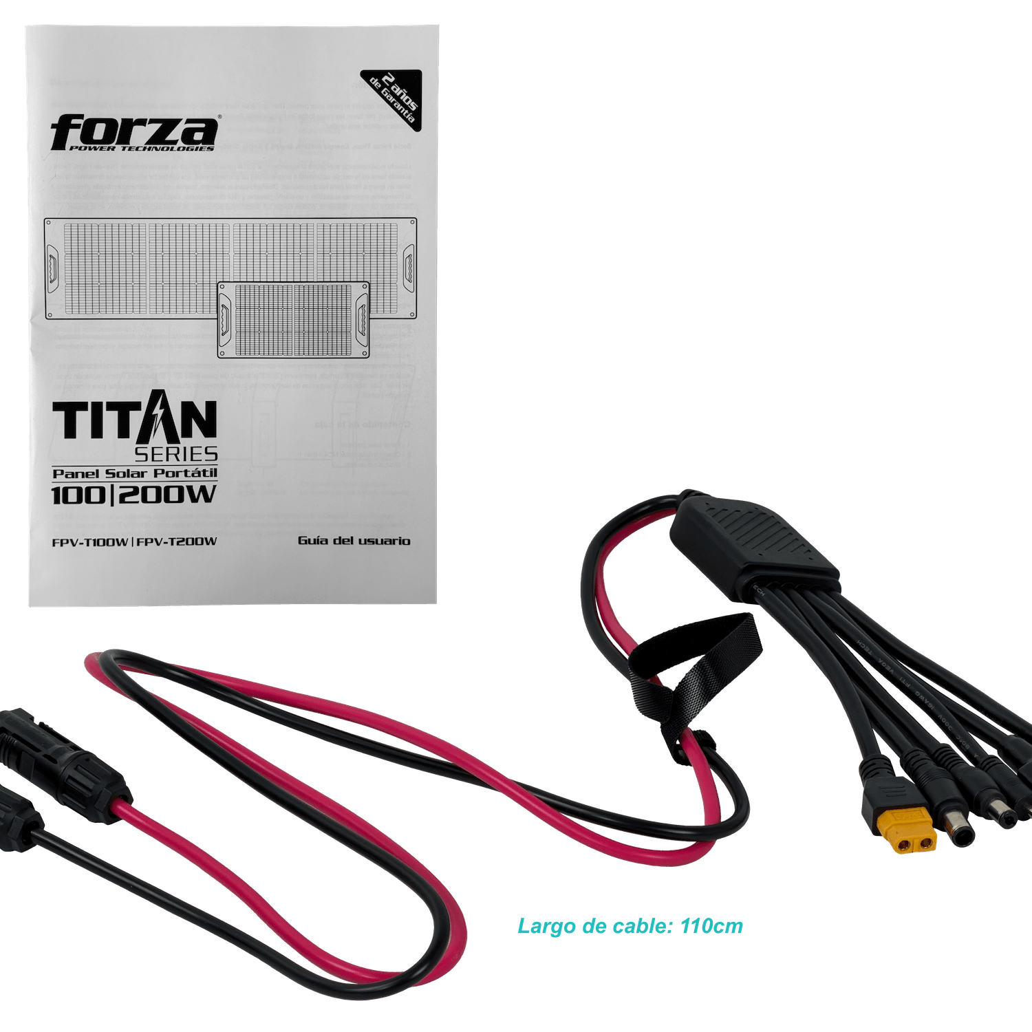 FORZA 200W 18Vmp Monocristalino Portatil Panel Solar IP65 144-Celdas