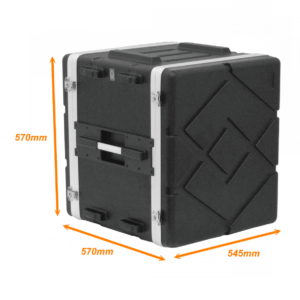 12U/57cm Fondo-42cm Rack Portatil 2-tapas Plastico para Exterior Negrp