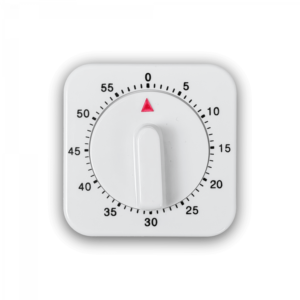 Temporizador 60 minutos mecanico Alarma-Campana Plastico Blanco